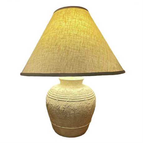 Vintage Plastered Pottery Table Top Lamp