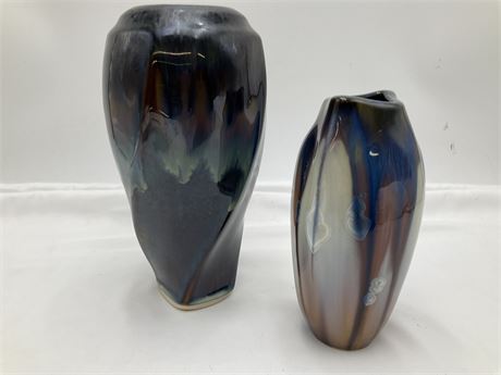 Pair of High Gloss Glazed Vases