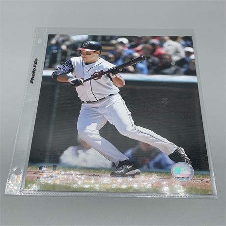 Grady Sizemore Autographed Action Photo with COA