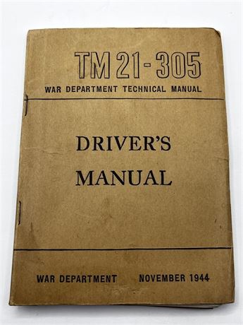 WW2 US Army War Department Driver's Manual illustrated Book