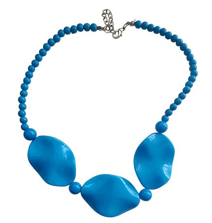 Blue Acrylic? dimensional bead statement necklace