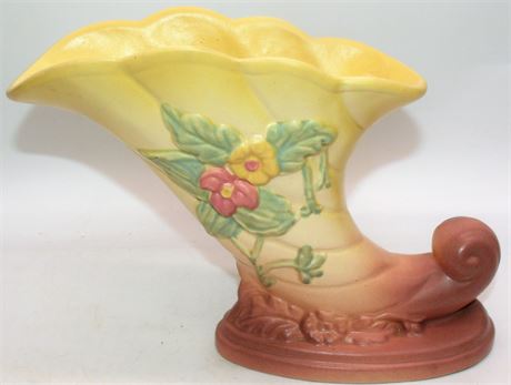 VTG HULL pottery vase cornucopia