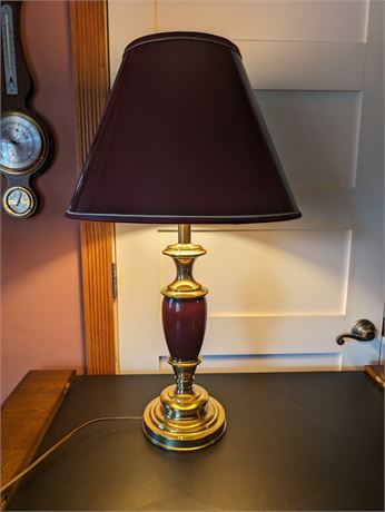 Decorator Brass Accent Table Lamp Marron Trim
