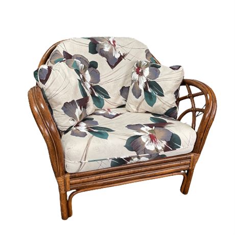 Vintage Palm Beach Regency Rattan Arm Chair