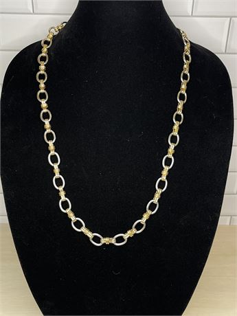Gold and Silver Tone Link Necklace