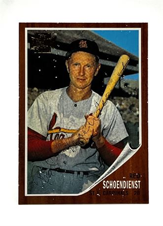 Signed Red Schoendienst Cardinals Topps #575 Baseball Card