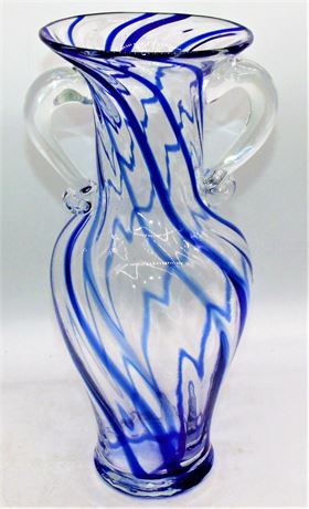 Murano glass vase double handle