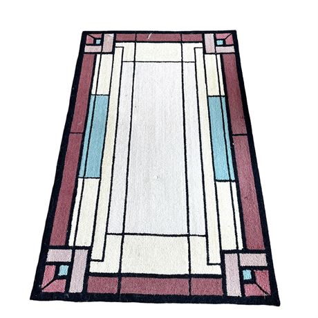 Wool Looped Accent Rug Frank Lloyd Wright Inspired