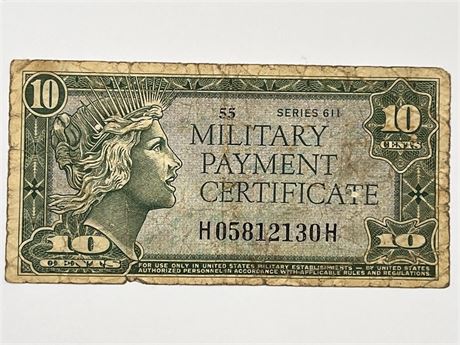 Series 611 Ten Cents Military Payment Certificate