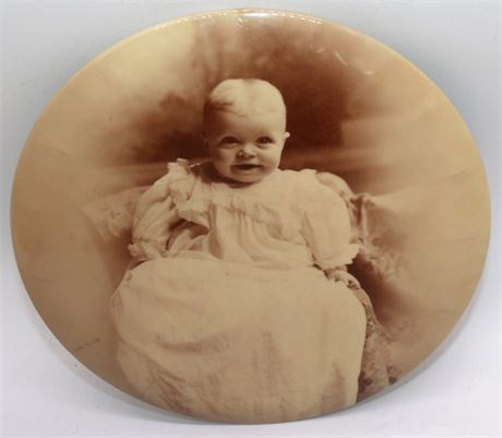 Metal baby picture round metal disc
