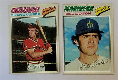 1970s CLEVELAND INDIANS Duane Kuiper #85/ MARINERS Bill Laxton #394