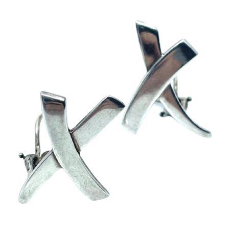 Tiffany & Co. Vintage Paloma Picasso Sterling Grafitti Kisses Earrings
