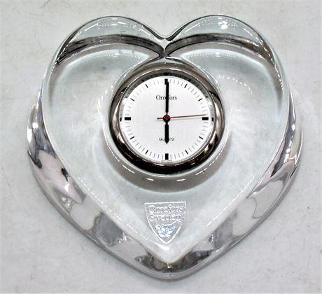 Orrefors Sweden Heart Clock