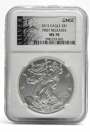 SILVER 2015 Eagle One Dollar NGC MS70 First Releases