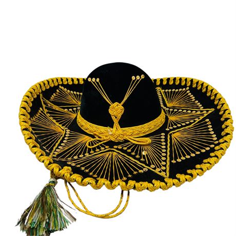 Authentic Sombrero Black and Gold