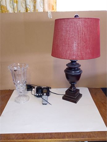 Crystal Vase, and Lamp