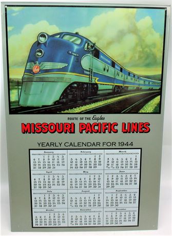 Metal calendar 1944 Train