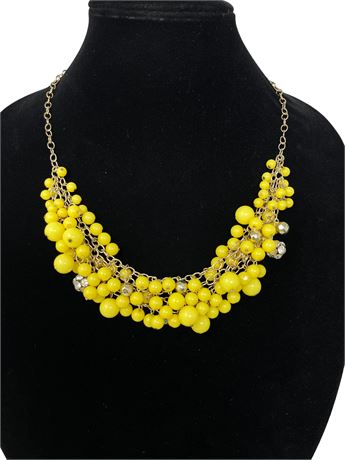 Yellow Bead Bib Necklace