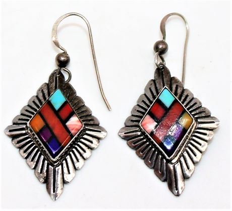 Indian QT Turquoise earrings Sterling