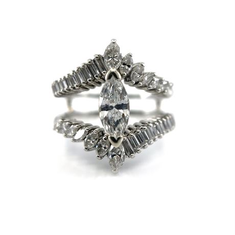 Platinum and 2.12 Ct Diamond Engagement Ring