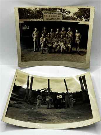 WW2 US Army Air Force Pacific Theatre Bombsite Depot Soldiers Photos