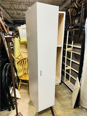 White 1 Door Cabinet/Armoire with Shelf
