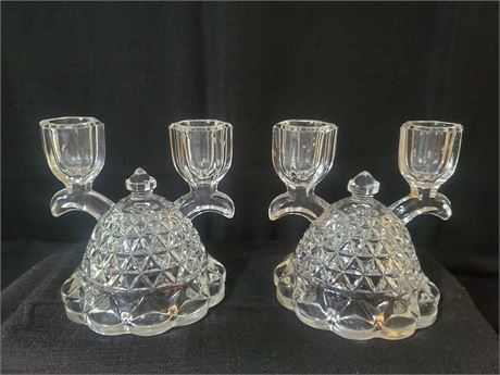 Vintage Imperial Glass double taper candle holders