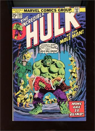 1975 Marvel, " Incredible Hulk " # 189, Hulk vs Mole Man
