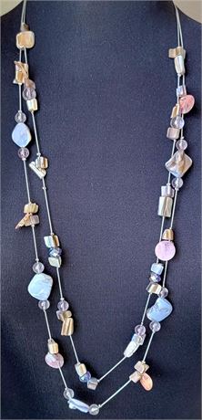 Multi colored stone bead necklace