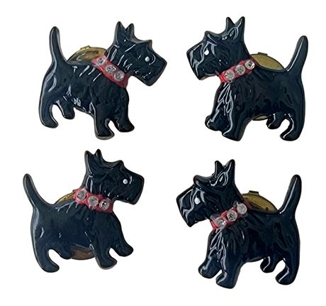 (4) Darling Scottish Terrier SCOTTIE button covers