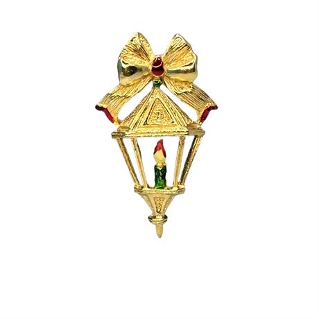 Unusual Gerry's Christmas Lantern Brooch