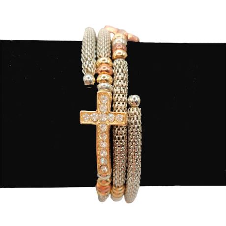 Wrap-Around Rope Bracelet with Crosses