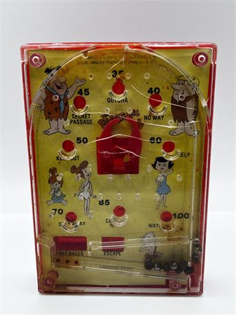 1986 The Flintstones handheld Pachinko Pinball Game Lightway Fred Flintstone