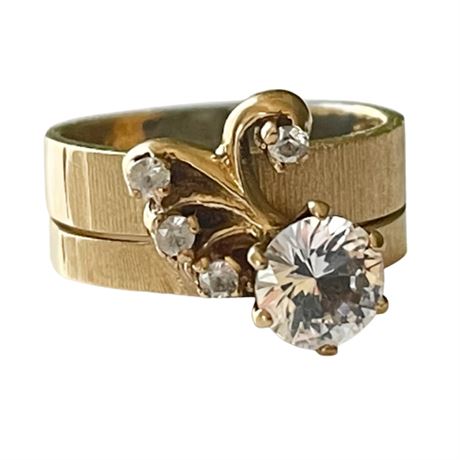 Tiara Vintage 14K Diamond Ring Soldered Set