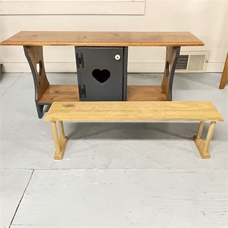 Amish Made Heart Low Side Table