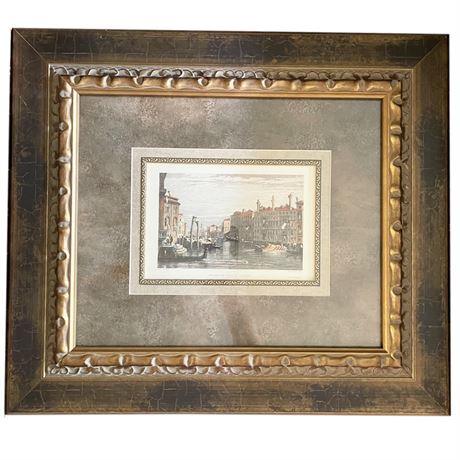 "Mocenige Palace Italy" Decorator Watercolor Framed Print by S. Prout 1831