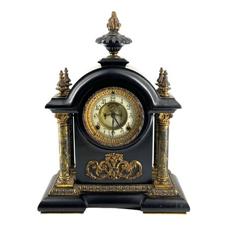 Ansonia Antique Steel Case Mantle Clock