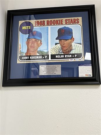Nolan Ryan Autographed Rookie Card Picture - Framed Set