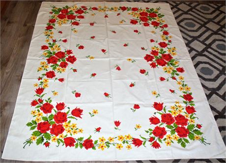 VTG Tablecloth Flowers