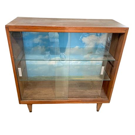 Bid On Everything - Mid Century Glass Front Cabinet