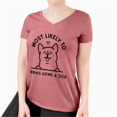 Bring Home A Dog, Dusty Rose T shirt, XL