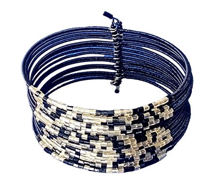 Awesome beaded wrap cuff bracelet