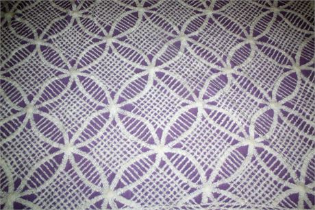 Purple White Chenille Bedspread