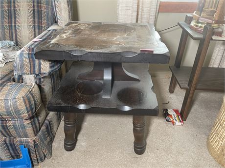 Solid Wood Two Tier End Table