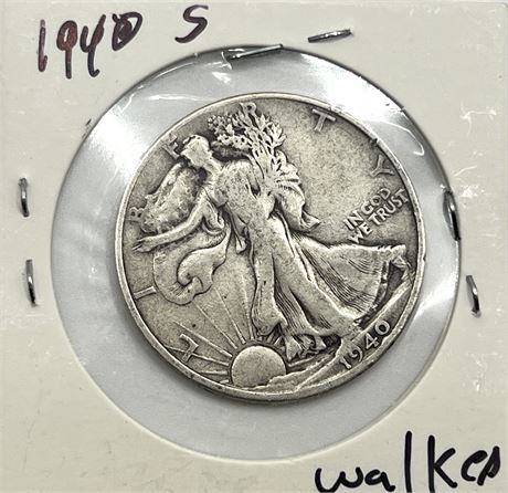 1940 S Silver Walking Liberty Half Dollar
