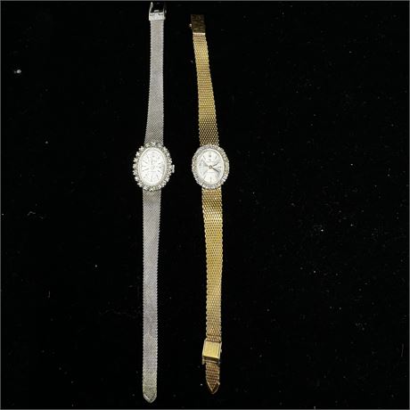 Helbros Vintage Women's Gold and Silver Tone Watches "21 Jewels"