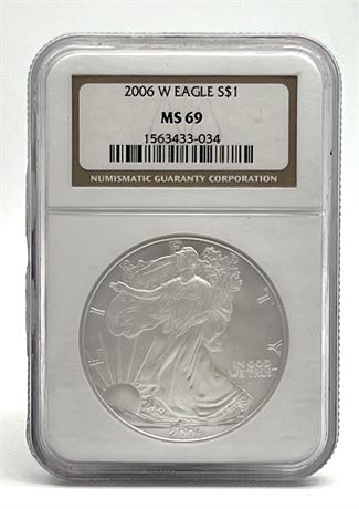 Silver 2006 W Eagle One Dollar NGC MS69