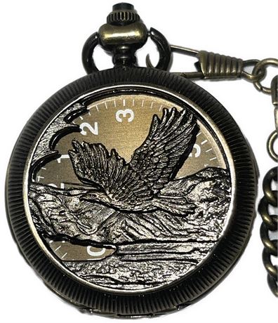 Bald Eagle Pocket Watch