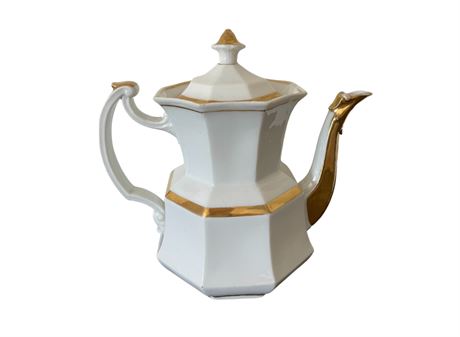 Pretty 9" tall gold trim accent teapot