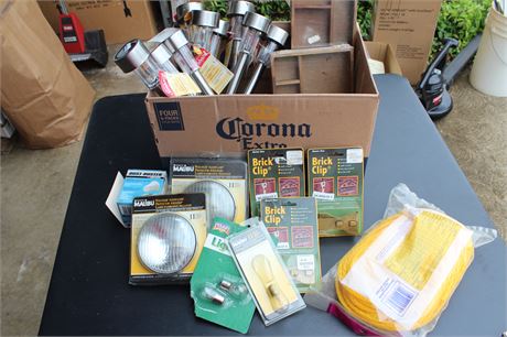 Solar Lights, Nylon Rope, Brick Clips, and More